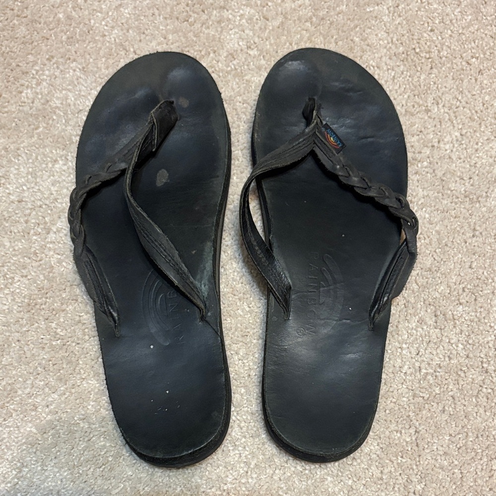 Rainbow Black Women's Sandals